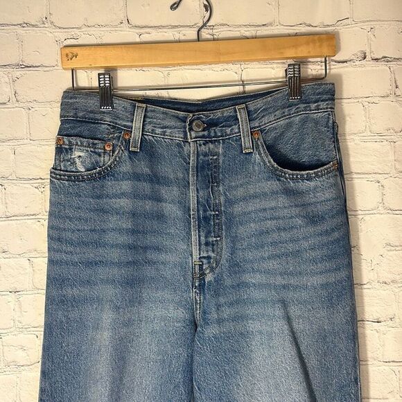 Levis Jeans Big E Womens Wide Leg Button Fly Blue Denim San Francisco 28 - Picture 3 of 12